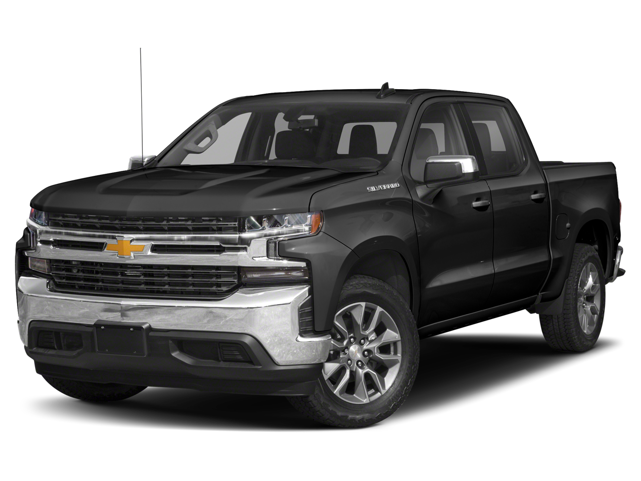 2019 Chevrolet Silverado 1500 LT in Silver Ice Metallic — front three-quarter view