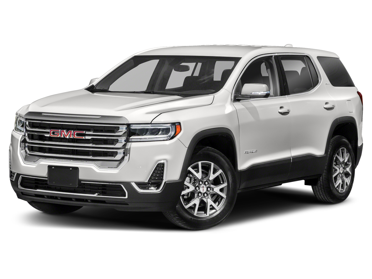 2021 GMC Acadia SLT in Midnight Blue Metallic — front three-quarter view