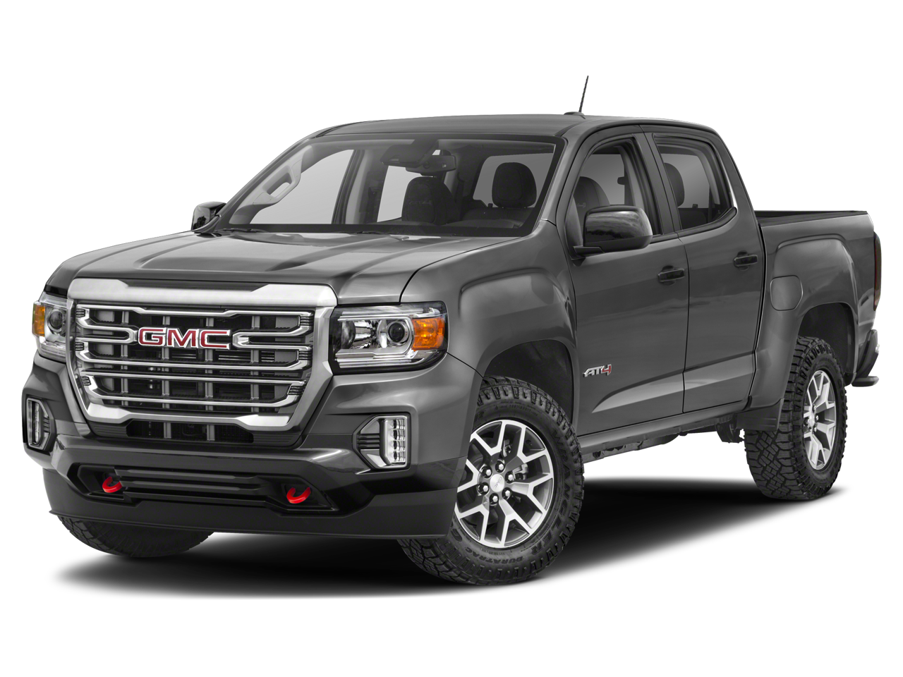 2022 GMC Canyon AT4 - Leather in Satin Steel Metallic — front three-quarter view