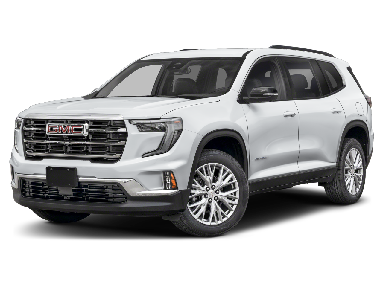 2026 GMC Acadia Elevation in Summit White — front three-quarter view