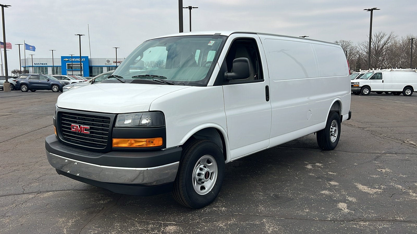 2026 GMC Savana Cargo Work Van in Summit White — front three-quarter view