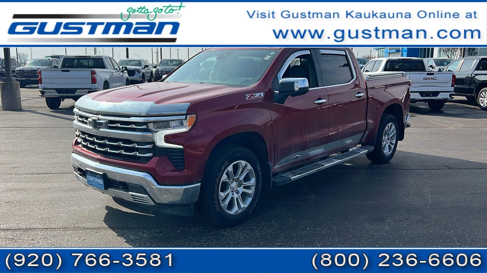 2022 Chevrolet Silverado 1500 LTZ in Cherry Red Tintcoat — front three-quarter view