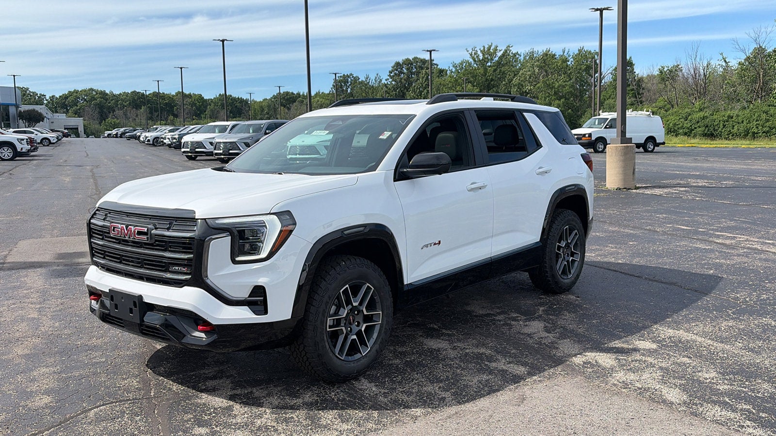 2026 GMC Terrain AT4 in Summit White — front three-quarter view