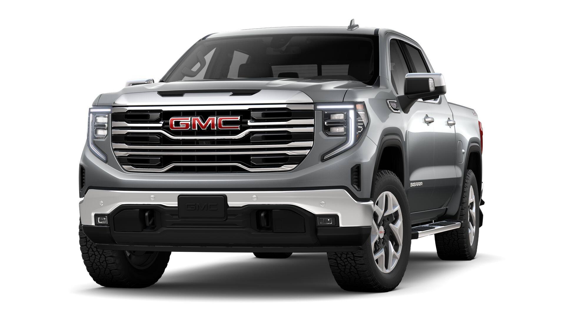 2026 GMC Sierra 1500 SLT in Sterling Metallic — front three-quarter view