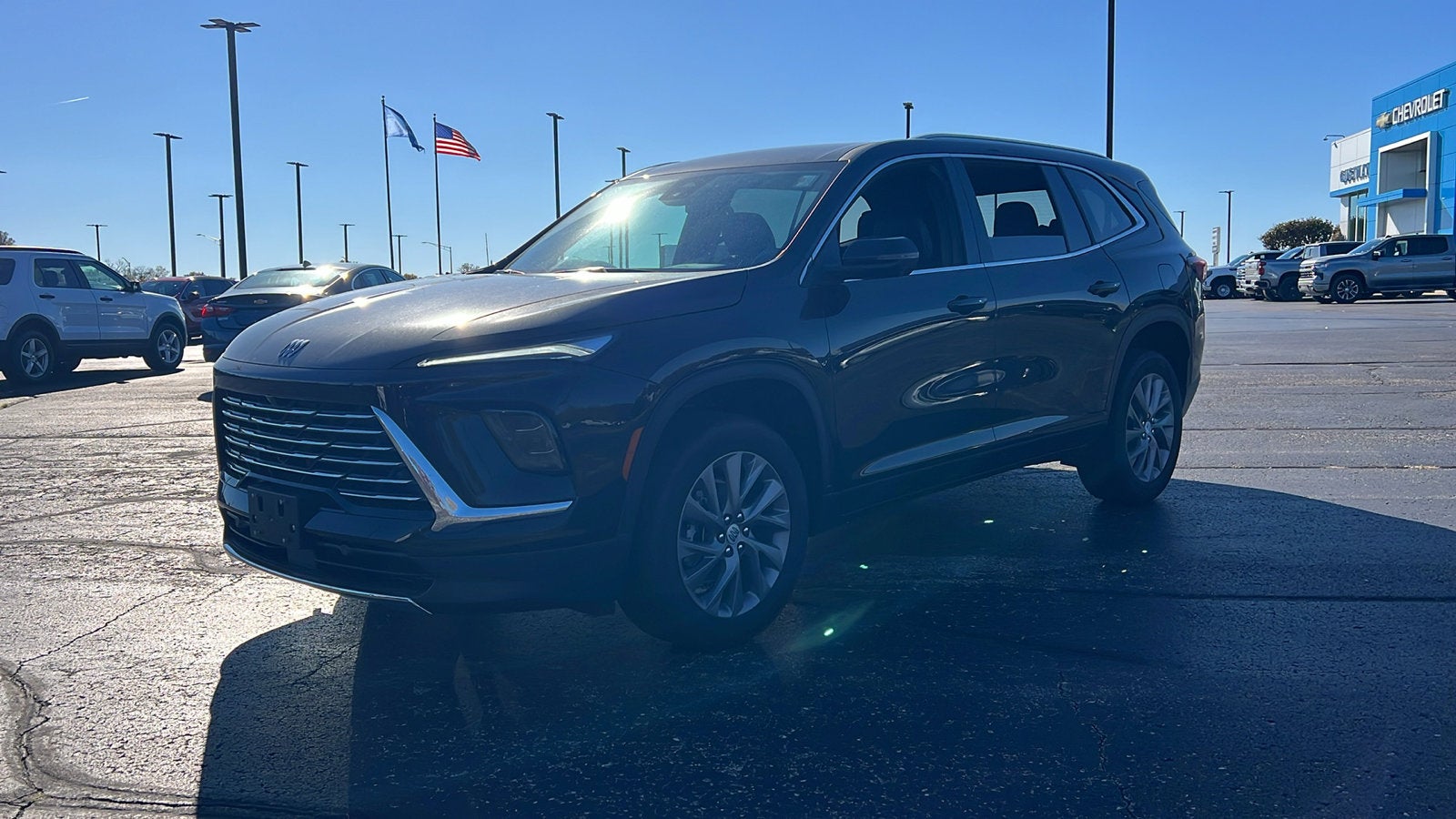 2026 Buick Enclave Preferred in Ebony Twilight Metallic — front three-quarter view