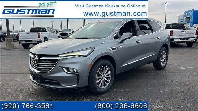 2023 Buick Enclave Essence in Moonstone Gray Metallic — front three-quarter view