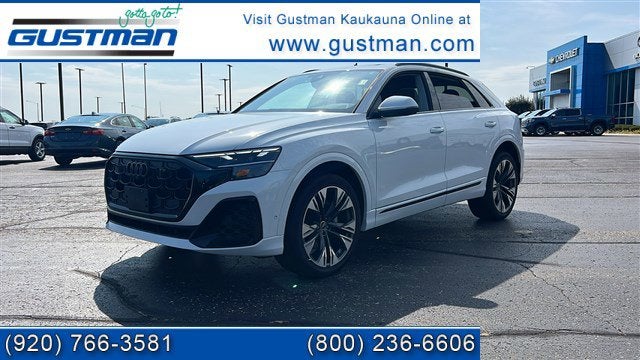 2025 Audi Q8 Premium Plus 55 TFSI quattro in White — front three-quarter view